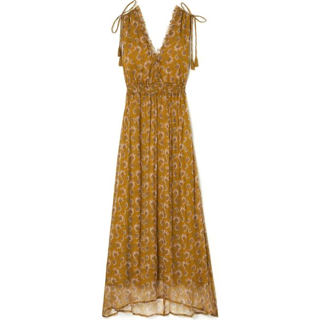 Women's Plumeria Flowers Dress, Cinnamon - Dresses - 1