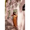 Women's Plumeria Flowers Dress, Cinnamon - Dresses - 2