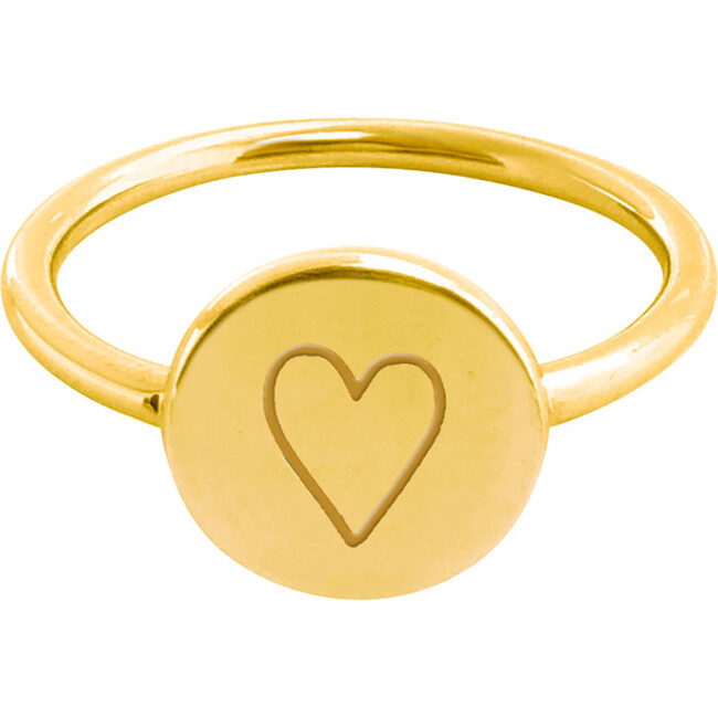 Gold Perfectly Imperfect Heart Signet Ring - Rings - 1