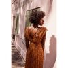 Women's Plumeria Flowers Dress, Cinnamon - Dresses - 3