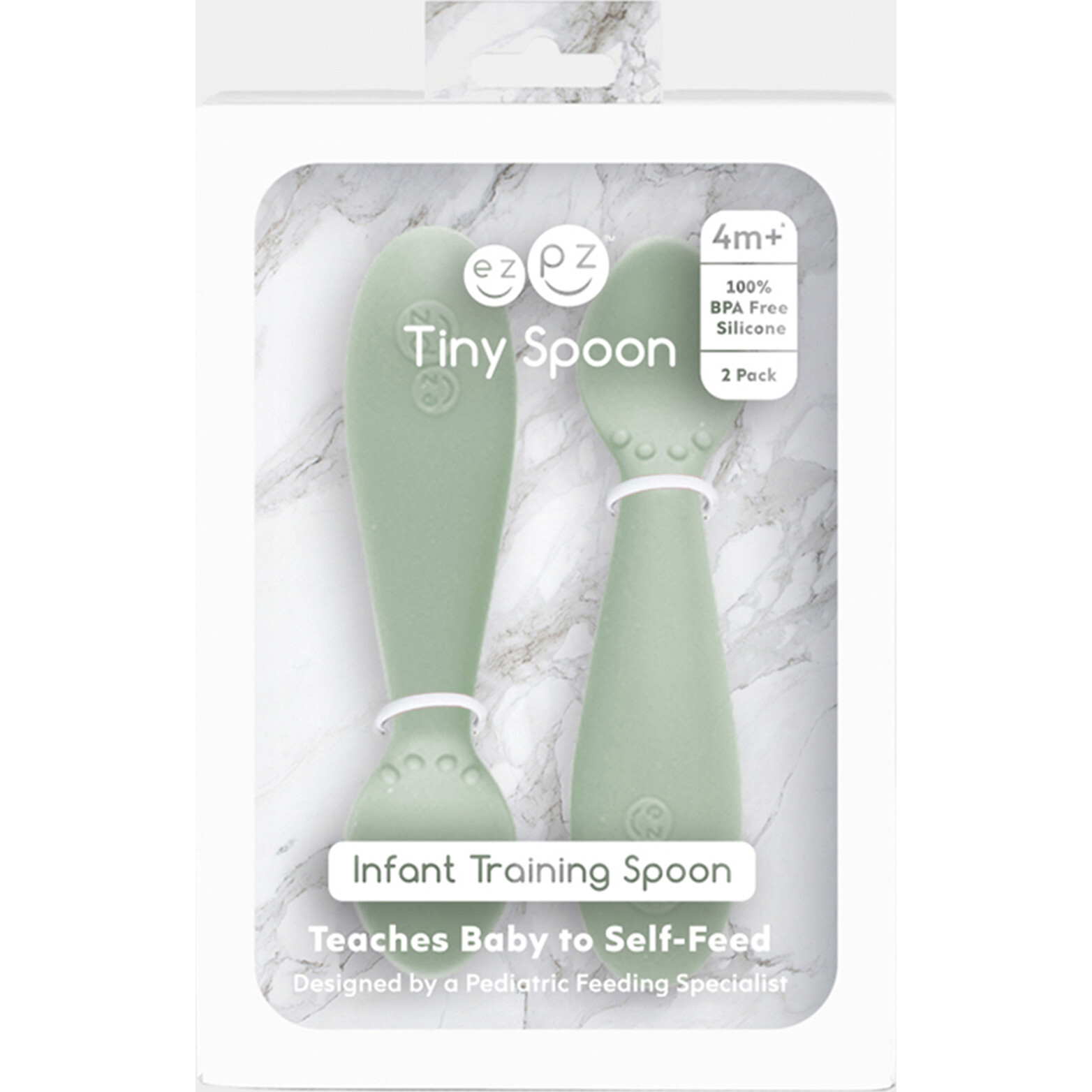 Ezpz Tiny Spoon (2 Pack in Sage) - 100% Silicone Spoons for Baby Led  Weaning + Purees - Designed by a Pediatric Feeding Specialist - 6 Months+