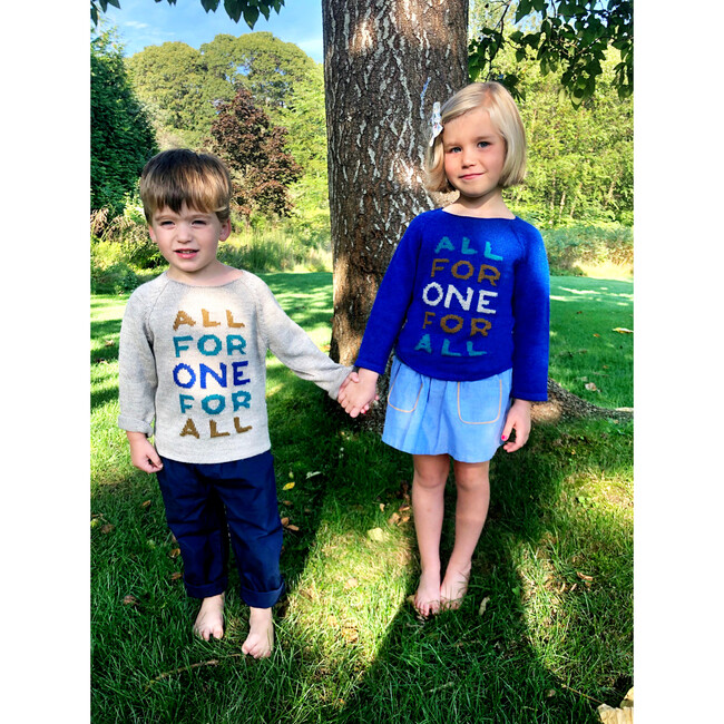 *Exclusive* All For One Raglan Sweater, Cobalt Blue - Sweaters - 2