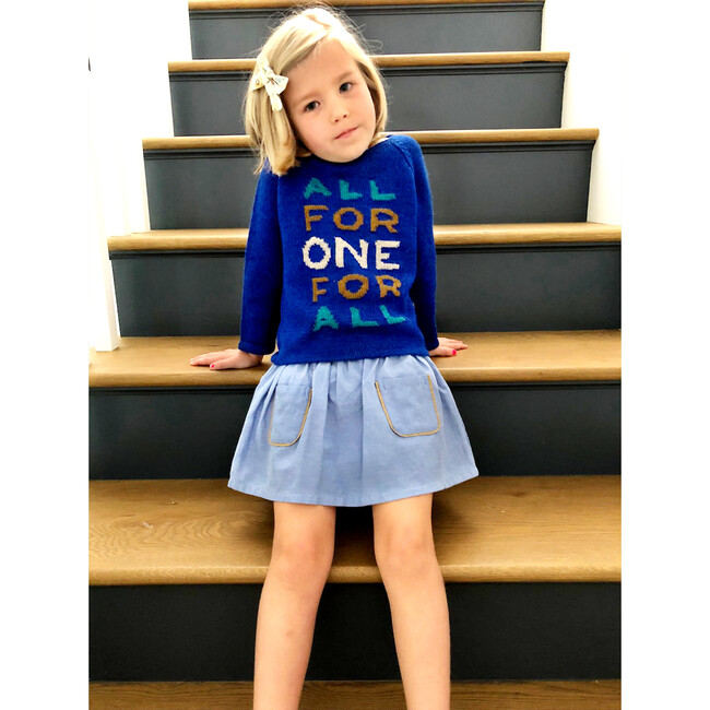 *Exclusive* All For One Raglan Sweater, Cobalt Blue - Sweaters - 4