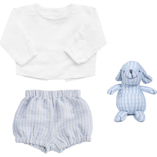 Outfit and Bunny Pale Blue Gingham