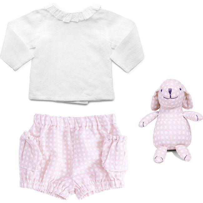 Outfit and Bunny Dusty Pink Gingham