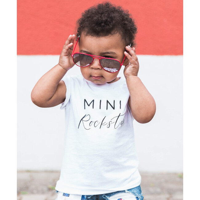 Mini Rockstar T-shirt, White - Tees - 2
