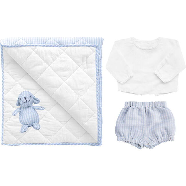 Newborn Essentials Pale Blue Gingham - Mixed Gift Set - 1