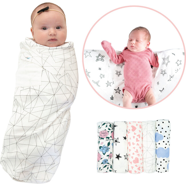 Snugababe Bundle, Black and White Geometric - Swaddles - 3