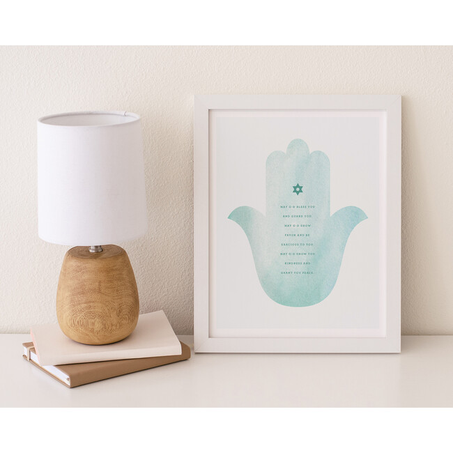 Unframed Hamsa Priestly Blessing Art Print, Green - Art - 2