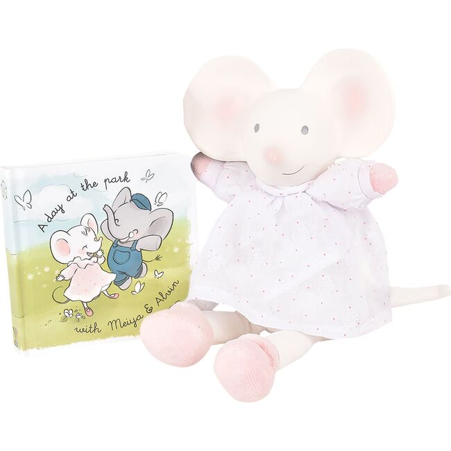 Meiya the Mouse Natural Rubber Head Deluxe Toy with Book
