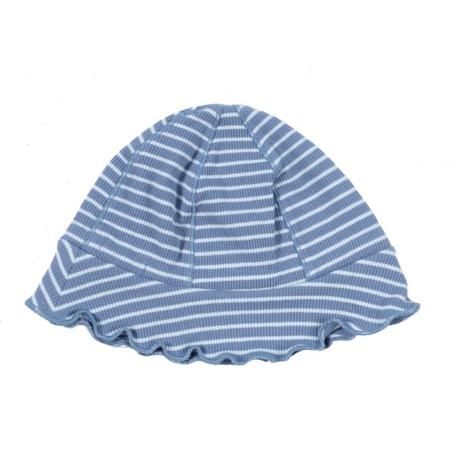 Baby Novi Hat, Blue & Light Blue Stripe - Hats - 1