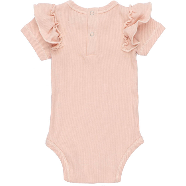 Baby Eden Ruffle Shoulder Bodysuit, Dusty Pink