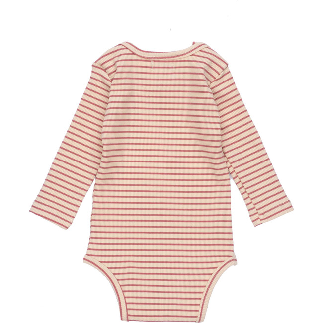 Baby Reagan Long Sleeve Bodysuit, Pink & Natural Stripe