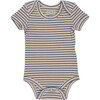 Baby Perry Short Sleeve Bodysuit, Blue & Natural Stripe - Onesies - 1 - thumbnail