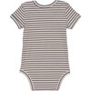 Baby Perry Short Sleeve Bodysuit, Blue & Natural Stripe - Onesies - 2