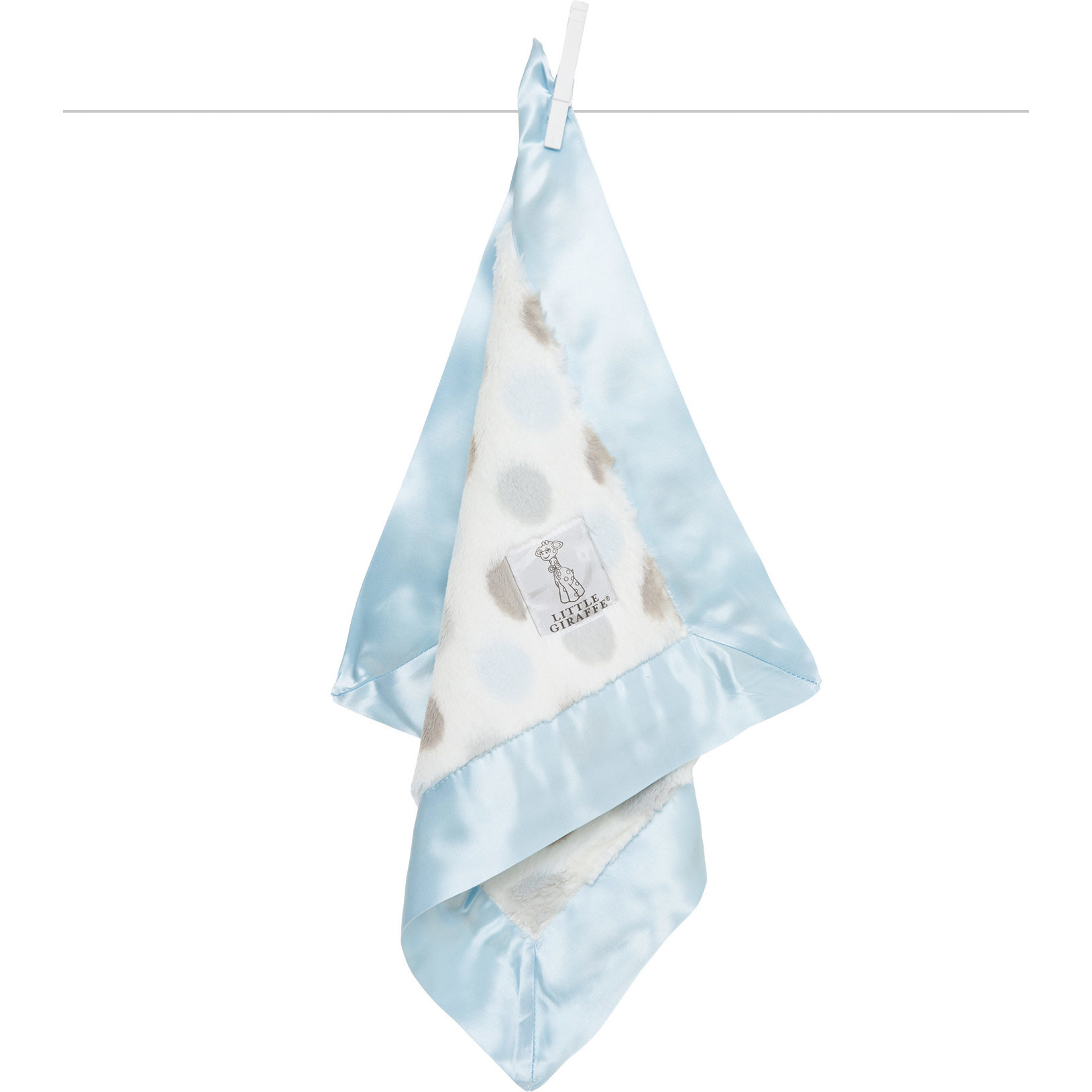 Luxe Dot Baby Blanky, Blue - Blankets - 1