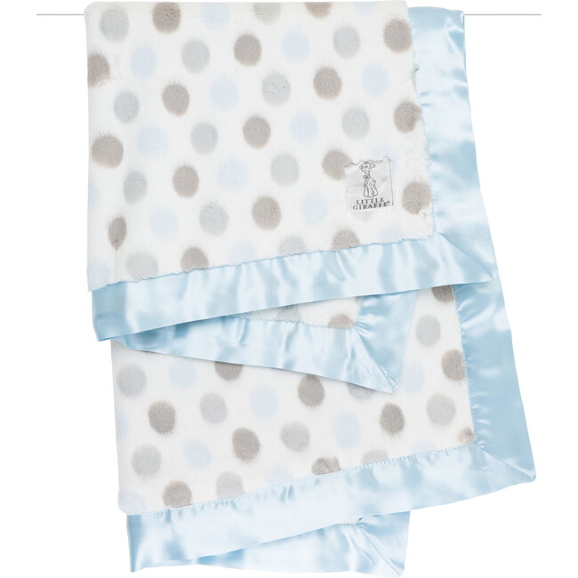 Luxe Dot Baby Blanket, Blue - Blankets - 1