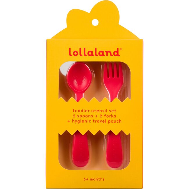 Lollaland 5-Piece Toddler Utensil Set, Red