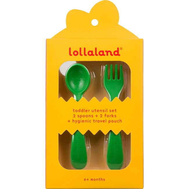 Lollaland 5-Piece Toddler Utensil Set, Green