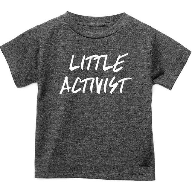 Little Activist T-shirt, Charcoal Grey