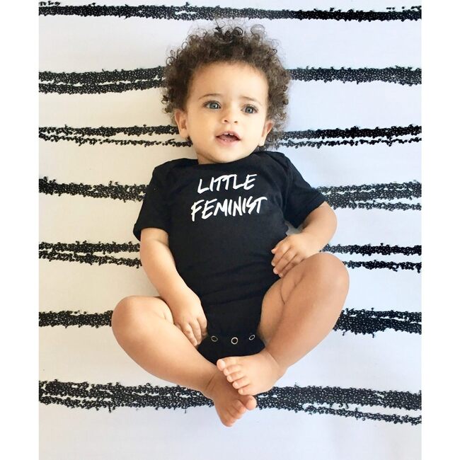 Little Feminist Bodysuit, Black - Onesies - 2