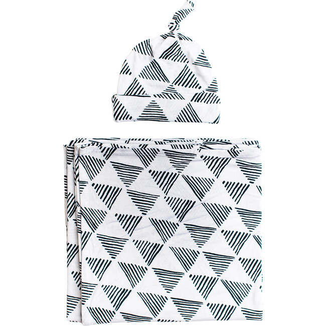 Bamboo Swaddle & Hat Set, Triangles - Mixed Accessories Set - 1