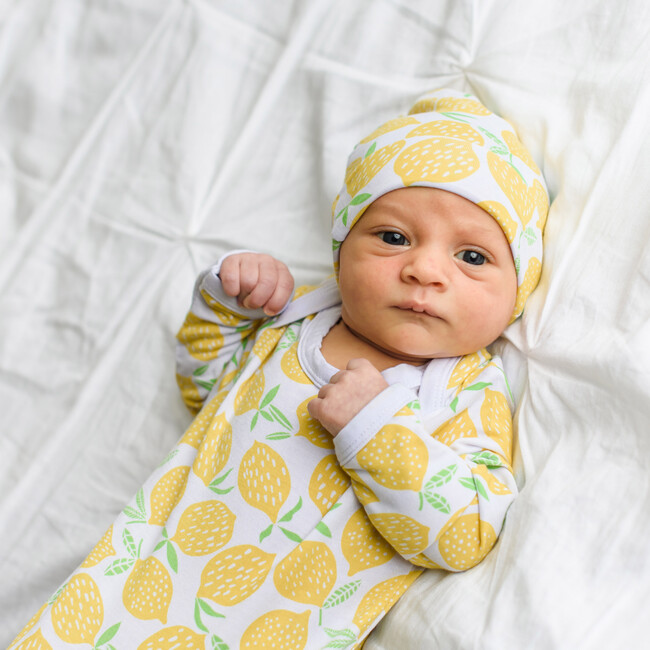 Bamboo Swaddle & Hat Set, Lemons - Mixed Accessories Set - 2