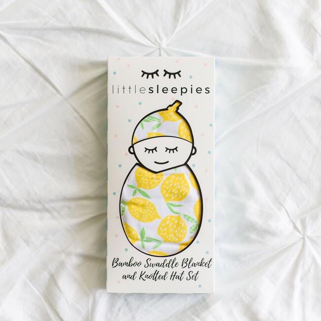Bamboo Swaddle & Hat Set, Lemons - Mixed Accessories Set - 4