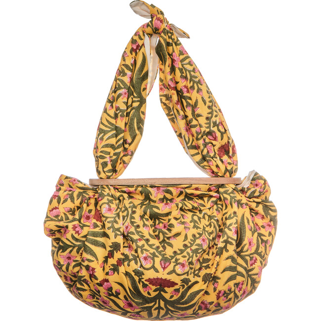 Girls Tokyo Knotted Floral-Print Cotton-Voile Tote, Yellow - Bags - 1