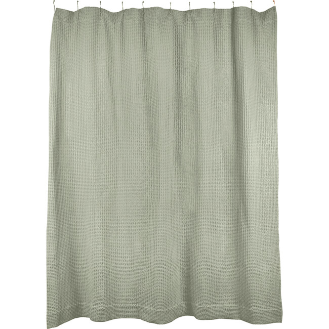 Simple Waffle Shower Curtain, Sage