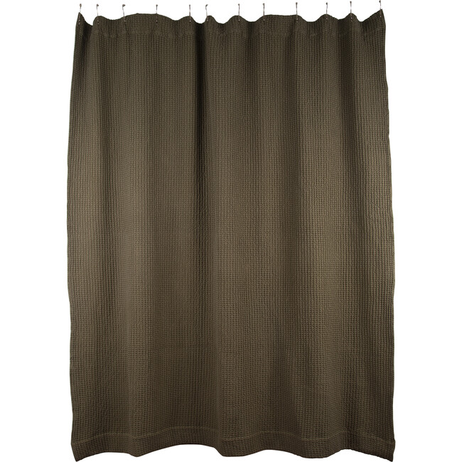 Simple Waffle Shower Curtain, Olive