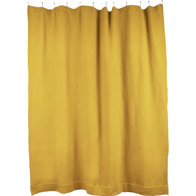 Simple Waffle Shower Curtain, Mustard