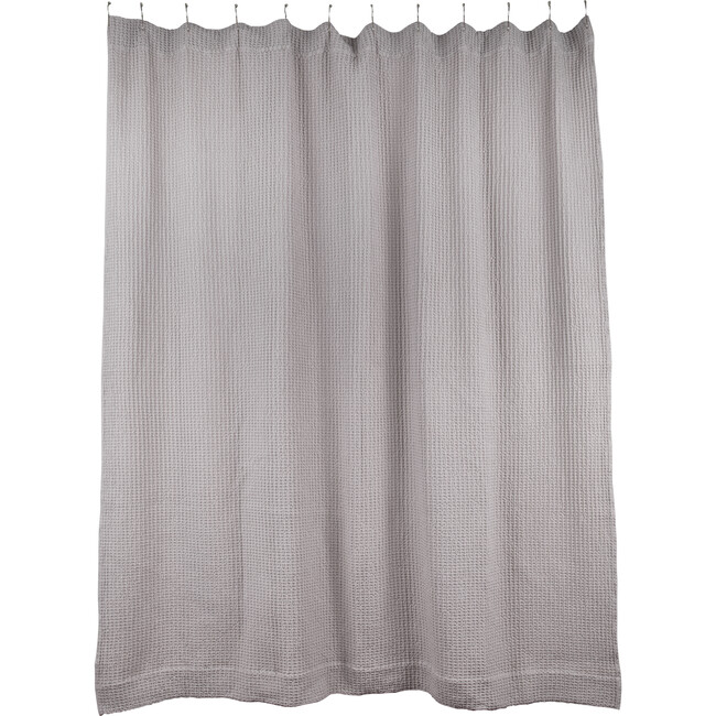 Simple Waffle Shower Curtain, Light Grey - Tubs - 1