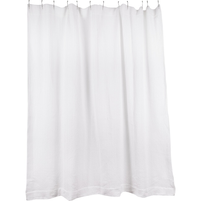 Hawkins New York Simple Waffle Shower Curtain 2024 in White