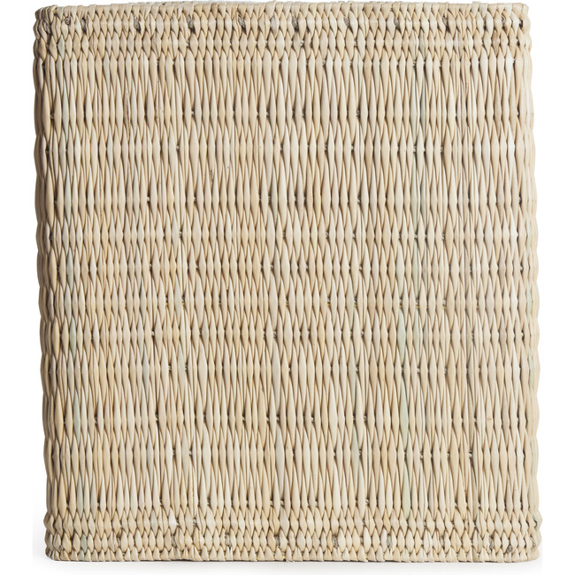 Woven Reed & Wood Pouf, Natural