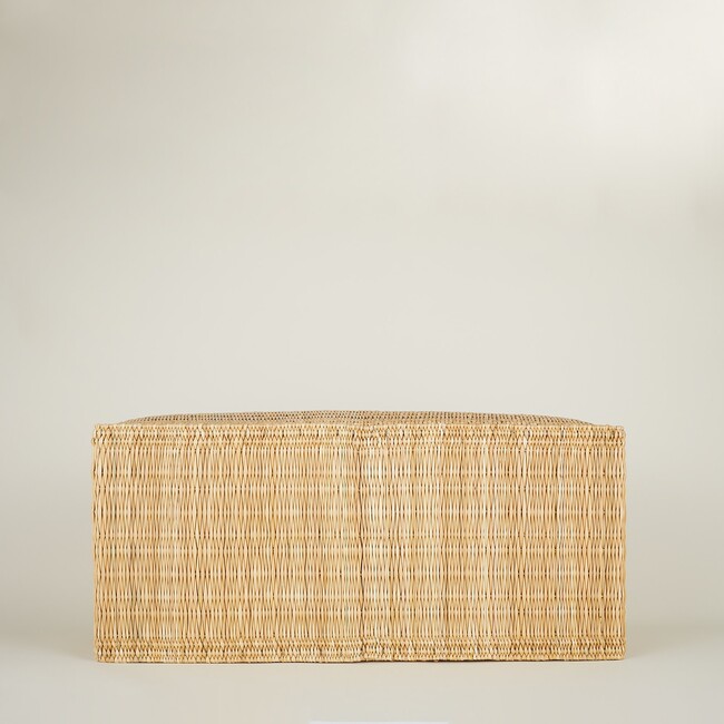 Woven Reed & Wood Bench, Natural