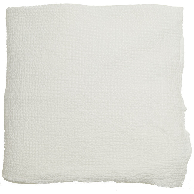 Waffle Cotton Lightweight Blanket, White