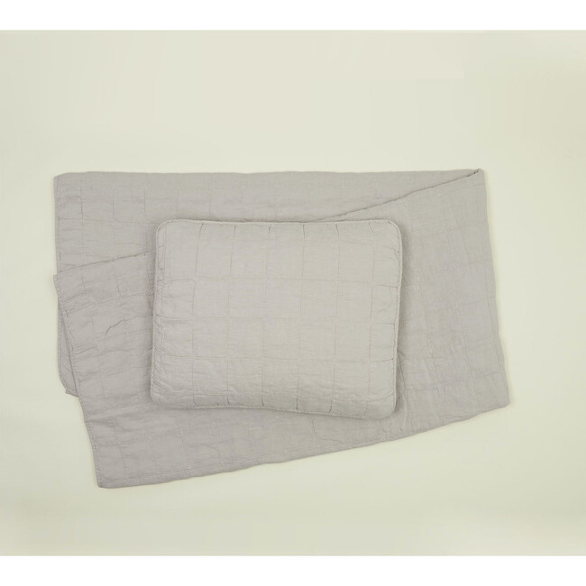 Simple Linen Quilt, Light Grey