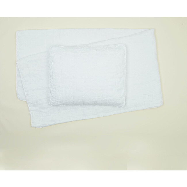 Simple Linen Quilt, White
