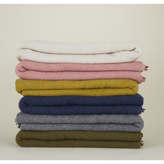 Simple Oversize Knit Wool Throw, Grey - Throws - 3