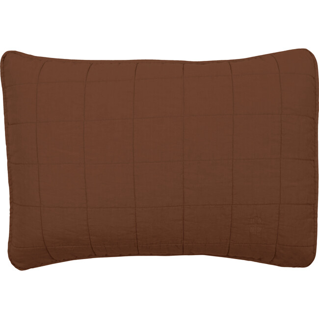 Set of 2 Simple Linen Quilted Shams, Terracotta
