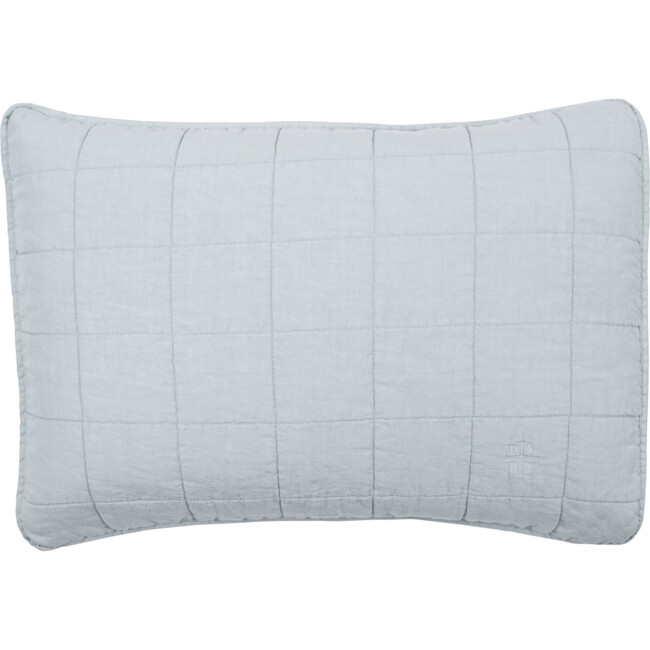 Set of 2 Simple Linen Quilted Shams, Sky