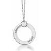 Engravable Sterling Silver Circle Pendant Necklace, 2 Names - Pendants - 1 - thumbnail