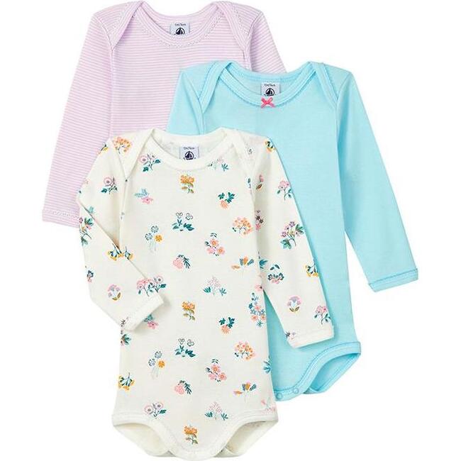 Set Of Three Bodysuits, Pastel - Rompers - 1
