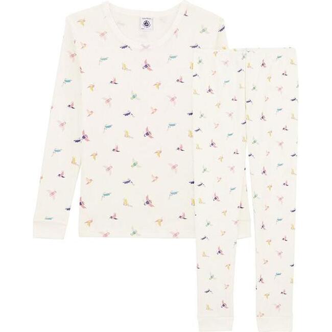 Liche Pajamas Bird Print, White - Pajamas - 1
