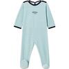 Lanice Pajamas With Feet Stripes, Blue - Pajamas - 1 - thumbnail