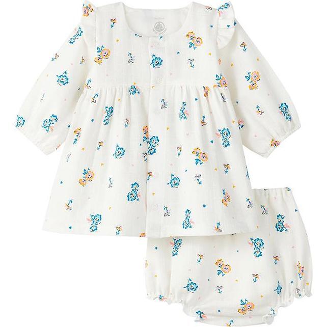 Ladivine Dress With Bloomers Floral Print, Cream - Dresses - 1