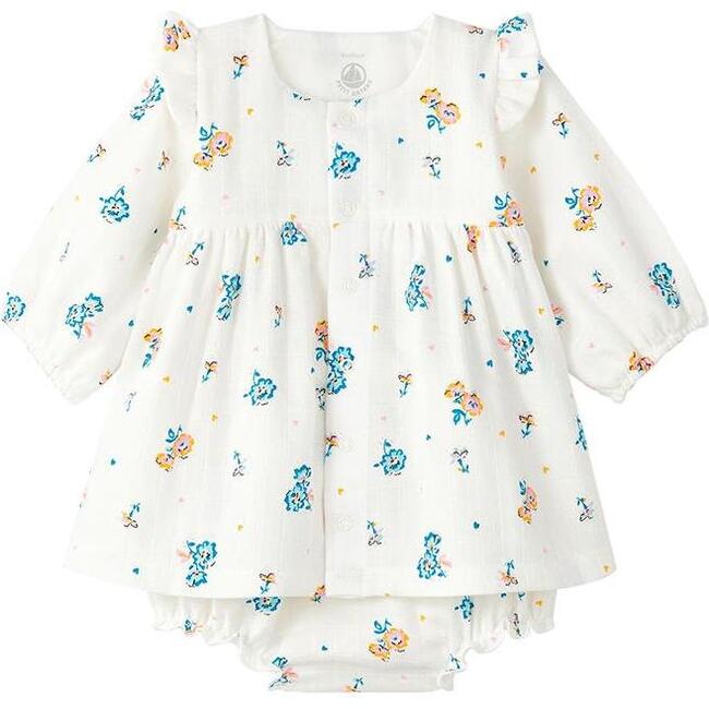 Ladivine Dress With Bloomers Floral Print, Cream - Dresses - 2