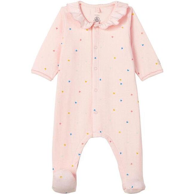 Label Pajamas With Feet, Pink - Pajamas - 1