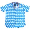 Erawan Elephants Short Sleeve Shirt, Turquoise - Shirts - 1 - thumbnail